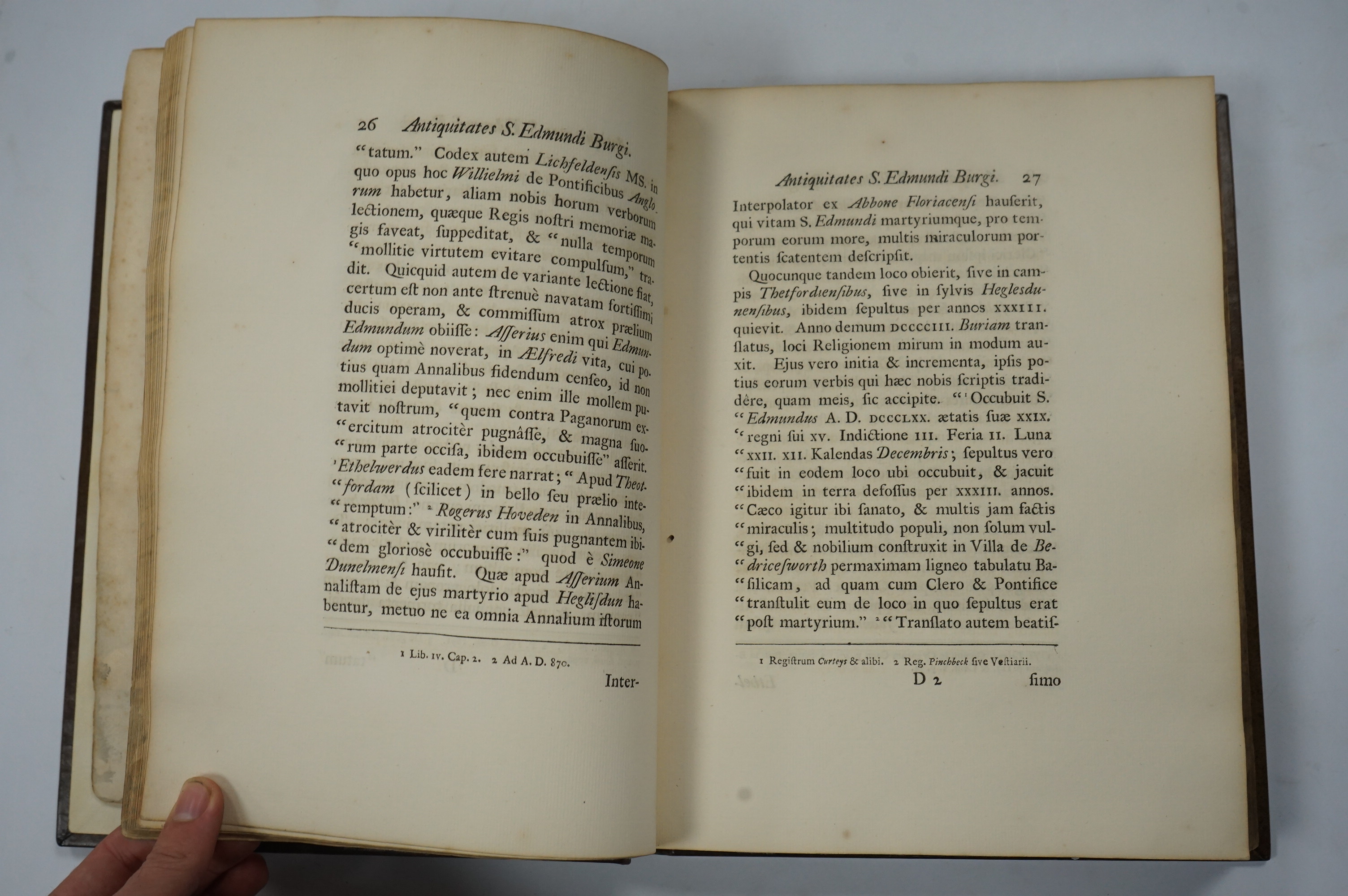 Batteley, Joannis - Opera Posthuma. viz. Antiquitates Rutupinae et Antiquates S. Edmundi Burgi Ad Annum 1272 Perductae ... [The general title and Richborough text bound after the Bury St Edmunds portion, as] Batteley, An